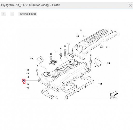 BMW E87 E90 E91 N46 Üst Külbütör (Subap) Kapağı 11127568581 4U 42914BW 