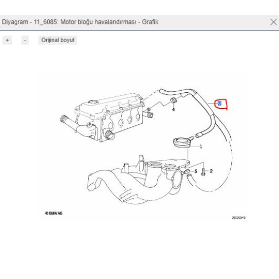 Bmw E36 E46 M43 Motor Havalandırma Hortumu 11151743386 SWAG 20932246
