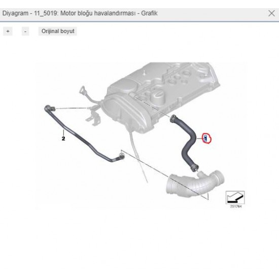 BMW N13 Hava Tahliye Hortumu 11157608144 RAPRO 19041