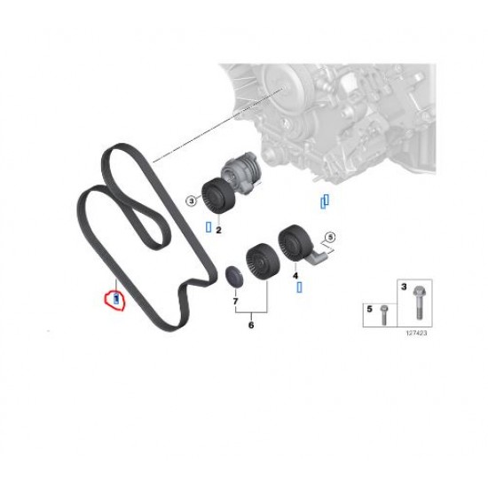 11287631817 BMW N62 Motor V Kayışı ABA 6PK 1548