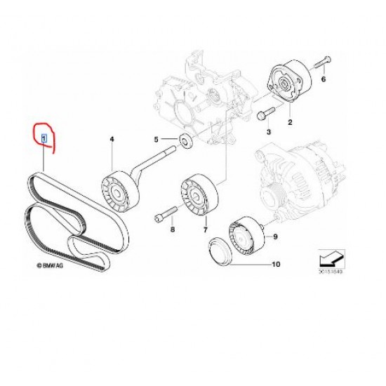 11288477779 BMW M47N M47N2 M57N M57N2 V Kayışı BGA 6PK 2080    