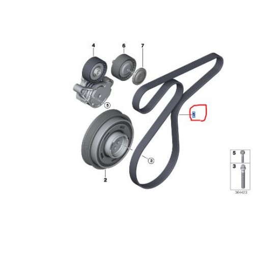 11288573252 BMW MINI B37 B38 Motor V Kayışı CONTITECH 6PK1715