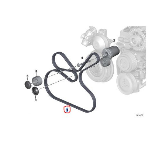 11288574958 BMW N47 N57 Motor V Kayışı BGA 6DPK 1817