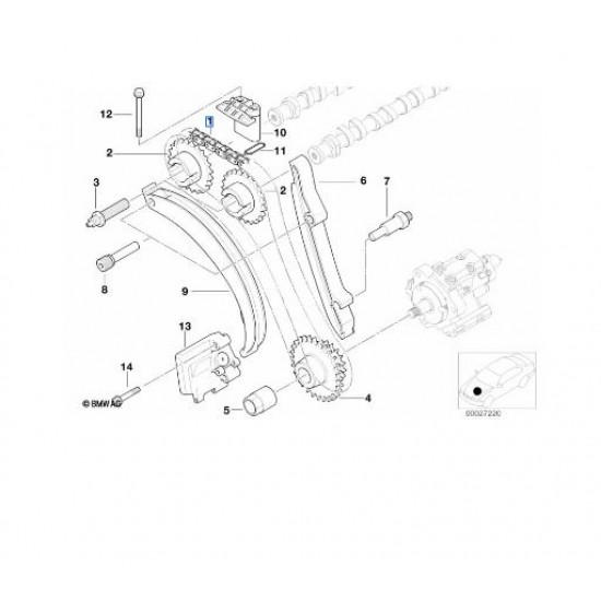11312248728 Bmw M57 Motor Zincir Seti Üst / BGA TC0901FK