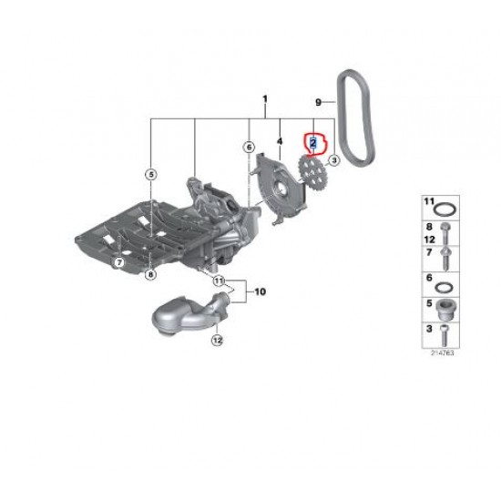 11417798019 BMW N47 N47N N47S1 Motor Yağ Pompa Dişlisi ORJINAL