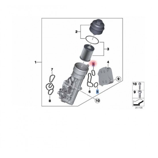 11427625487 BMW F20 F21 F30 N13 Motor Yağ Radyatör Contası ELRING 982.750