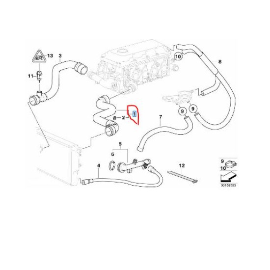 BMW E46 M43 MOTOR RADYATÖR ÜST HORTUMU 11531436407 SWAG 20932601