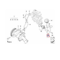 Mini Cooper R50 R52 Termostat Kapağı 11537829959 FEBI 47560