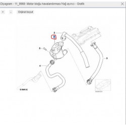 BMW N42 N46 Motor Yağ (Siklonu) Ayırıcı 11617503520 HENGST AS817M