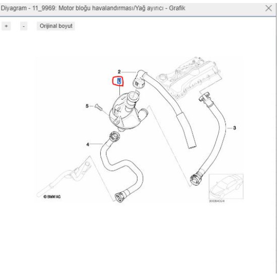 BMW N42 N46 Motor Yağ (Siklonu) Ayırıcı 11617503520 HENGST AS817M