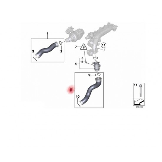 11617810615 BMW F10 F11 N47 520d İntercool Turbo Hortumu IBR 35088