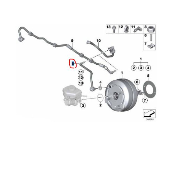 11667613026 BMW F20 F21 F22 F23 F87 F30 F31 F34 F35 F32 F36 Fren Vakum Hattı ORJINAL 