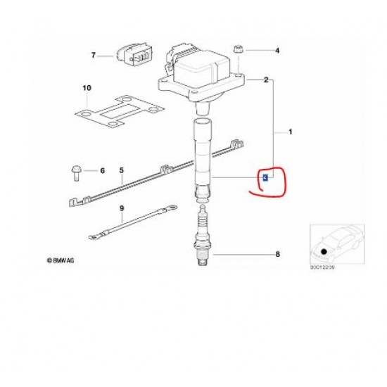 12131730412 BMW M50 M52 M54 M62 M73 M73N Motor Buji Başlığı BREMI 13249A1.8