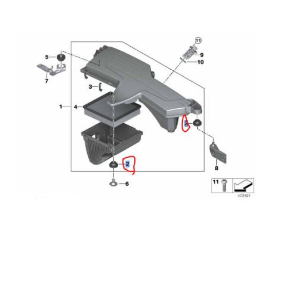 13717625238 Hava Filtre Takozu BMW F20 F30 G20 F36 F32 ORJINAL 7625238
