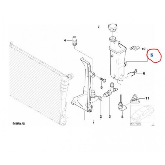 BMW E46 E53 E83 Radyatör Su Deposu MAHLE CRT 116  000S / 17117573781