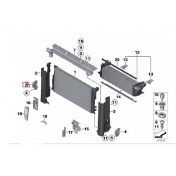 17117575248 BMW F07 F10 F11 F18 F06 F12 F13 F01 F02 F04 Radyatör Braketi Alt Sağ ORJINAL