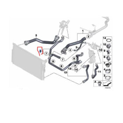 17127596834 BMW F20 F21 F30 F31 N13 Radyatör ve Termostat Hortumu ORJINAL