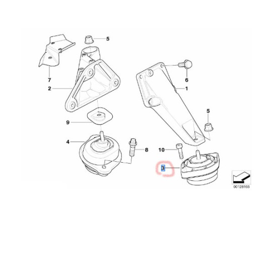 22113421295 BMW X3 E83 M54 Motor Kulağı Sol LEMFÖRDER 3324201