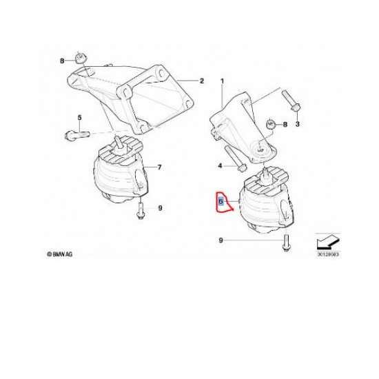 22116762607 BMW E60 E61 E63 E64 Motor Kulağı Sol LEMFÖRDER 2982401