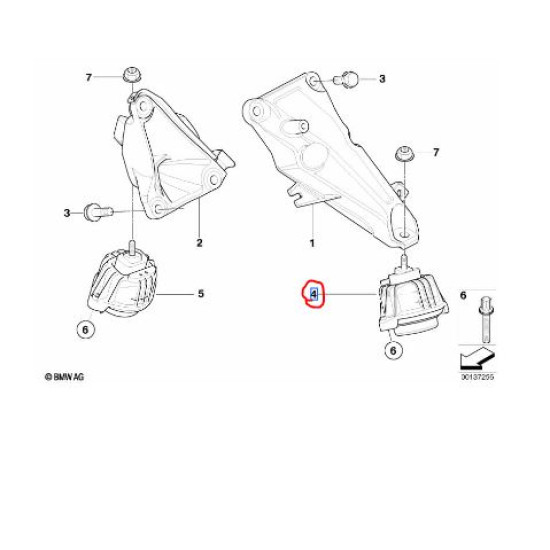 22116768853 BMW N43 N45 N45N N46 N46N Motor Kulağı (Takozu) Sol KAUTEK BM-EM016