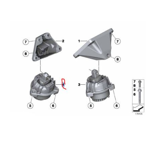 BMW F01 F02 F06 F07 F10 F11 F12 F13 Motor Kulağı Sağ 22117935142 ORJINAL