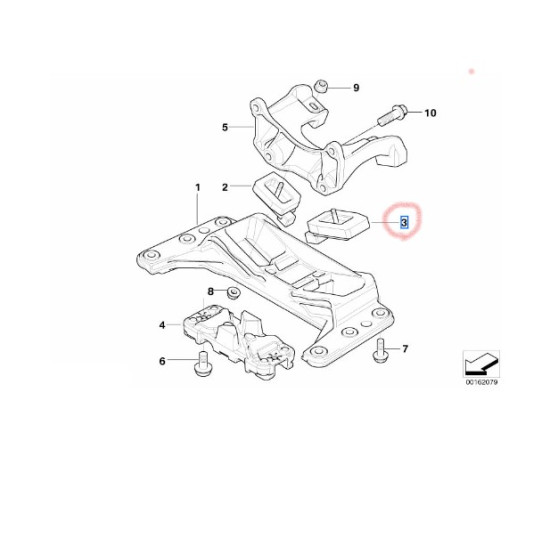 22316771741 BMW E60 E61 E63 E64 M54 N52 N52N Şanzıman Takozu LEMFÖRDER 3192401