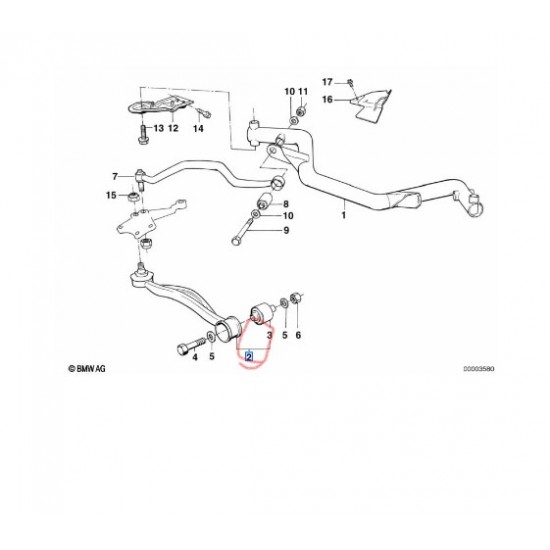 31121139992 BMW E32 E34 Ön Alt Salıncak Sağ FORMPART 1205006