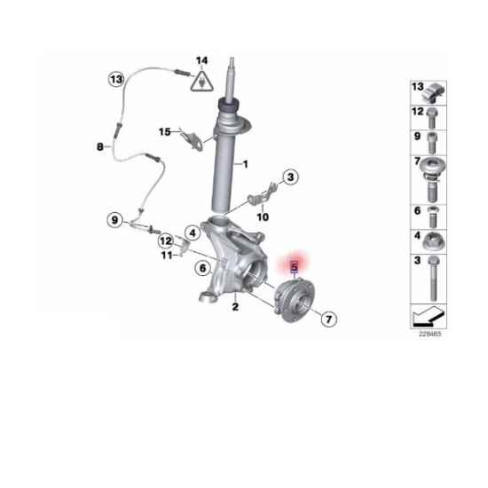 31206868480 Ön Teker Poryası BMW F07 F10 F11 F18 F06 F12 F13 F01 F02 F25 F26 ORJINAL 6868480