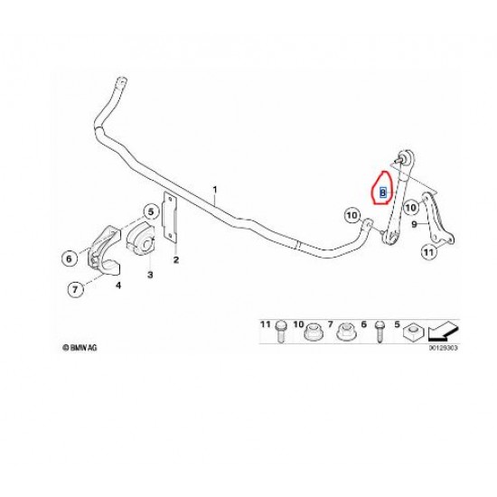 31306781542 BMW E63 E64 Viraj Askı Rotu Sağ FEBI 28289