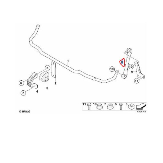 31306781547 BMW E60 E61 Ön Viraj Askı Rotu Sol FEBI 280153