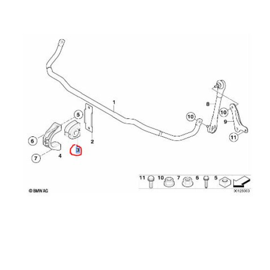 BMW E60 E61 ÖN VİRAJ LASTİĞİ LEMFÖRDER 3908101 / 31356761591