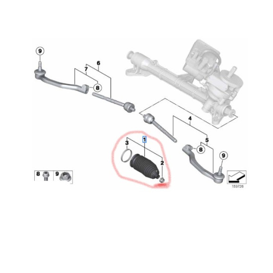 32106778560 MINI R55 R56 R57 R58 R59 Direksiyon Körüğü Takım LEMFÖRDER 3407401