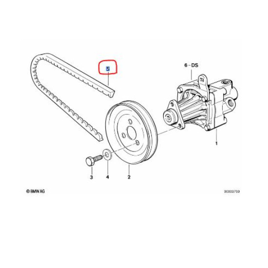 32421717953 BMW E30 E34 M40 M42 Direksiyon Pompa Kayışı GATES 6212MC