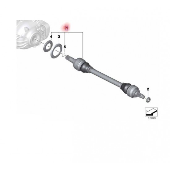 33207614290 Sağ Arka Aks BMW 5 SERİSİ F10 F11 520D 525D XDRİVE ORJINAL 7614290