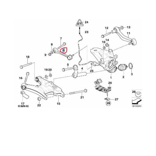 33326774796 BMW E53 Arka Düz Salıncak Kolu KRAFTVOLL 13050994