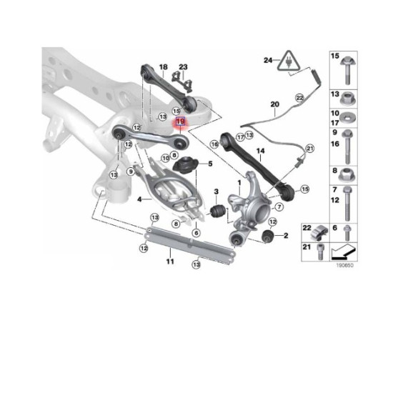 33326782237 BMW E81 E82 E84 E87 E88 E90 E91 E92 E93 Arka Alt Salıncak Sol FEBI 280159
