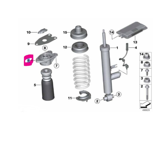 33506862725 BMW F20 F21 F22 F30 F31 F32 F33 F36 Arka Amortisör Takozu ORJINAL 