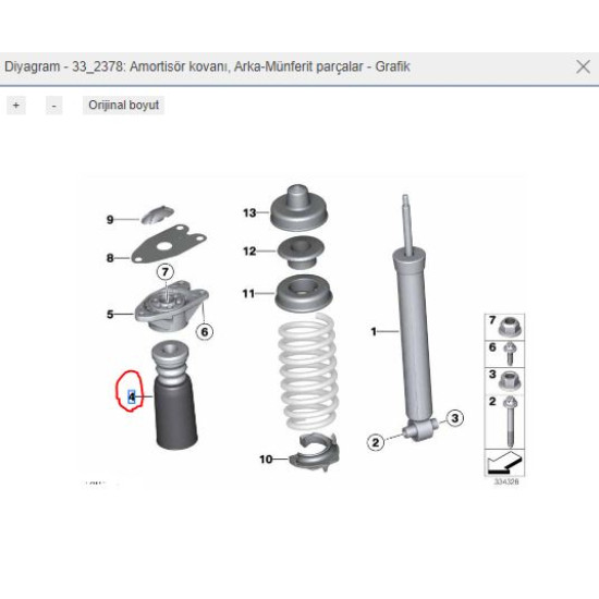 BMW F20 F21 F22 F23 F30 F31 F33 F34 F36 G20 G21 Arka Amortisör Toz Körük Seti 4 Parça FEBI F180791