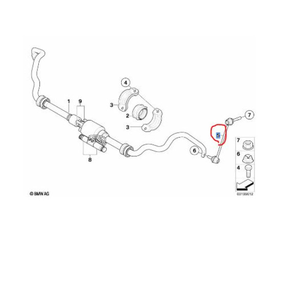 37116859653 BMW E70 E71 F15 F16 Ön Viraj Askı Z Rotu Sol LEMFÖRDER 3546102
