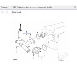 BMW E38 E39 M52 Termostat Kapağı Febi 23740 - 11531740478