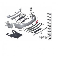 51128048592 BMW F10 Arka M Tampon Çeki Kapağı Astarlı ORJINAL