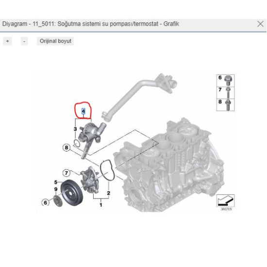 BMW F20 F21 F30 F31 N13 Termostat Kraftvoll 08100107 - 11537600584 