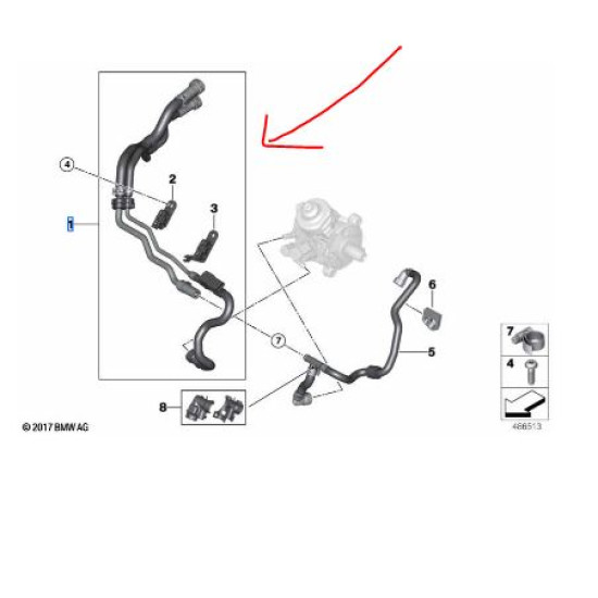 BMW MINI YAKIT HORTUMU F45 F46 F48 F55 F56 B37 Orjinal 13538511732