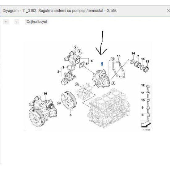 BMW N40 N42 N45 N45N N46 N46N Devirdaim Su Pompası HEPU P482 - 11517515778