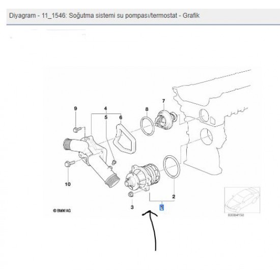 BMW E36 E34 E39 E38 Z3 Devirdaim Su Pompası HEPU P472 / 11517527799