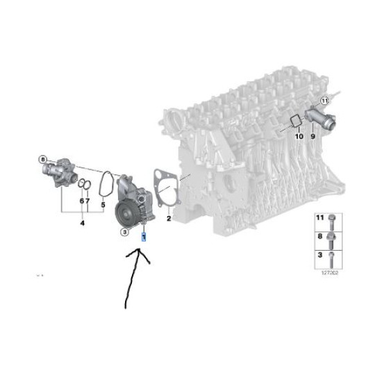 BMW E87 E46 E90 E91 E60 E61 E83 Devirdaim HEPU P466 / 11517790471