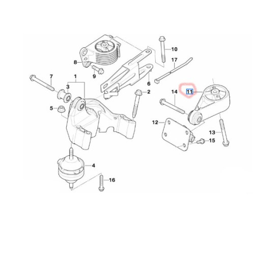 22116756406 MINI R50 R52 R53 Arka Motor Kulağı (Takozu) Sol FEBI 31772