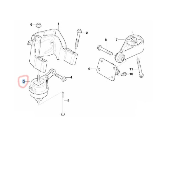 22116778610 MINI R50 R52 R53 Motor Kulağı (Takozu) Sağ LEMFÖRDER 2990101
